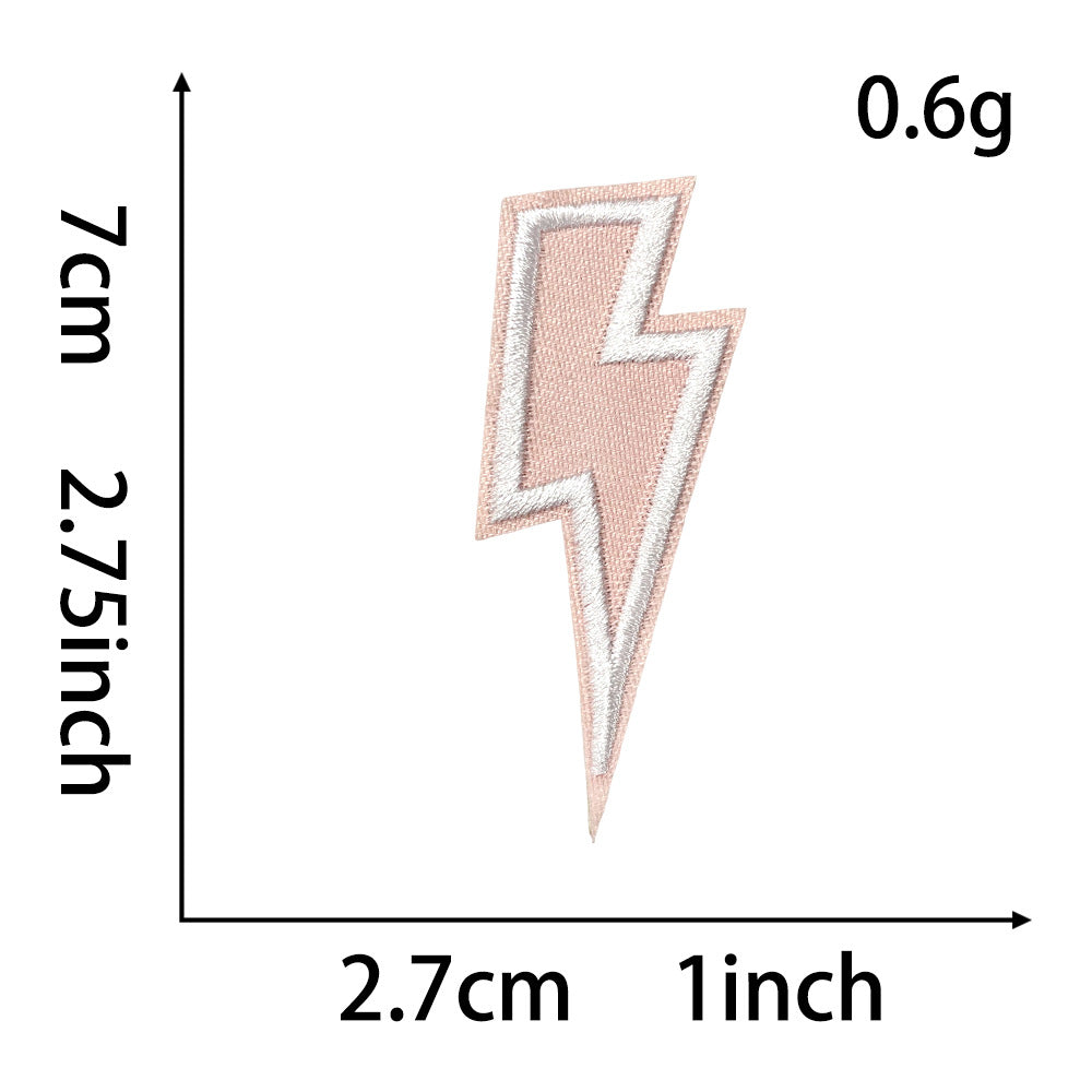 Wholesale Iron On Embroidery Patch Black Lightning Design For DIY Clothing And Hats Boutique Fashion Accessory