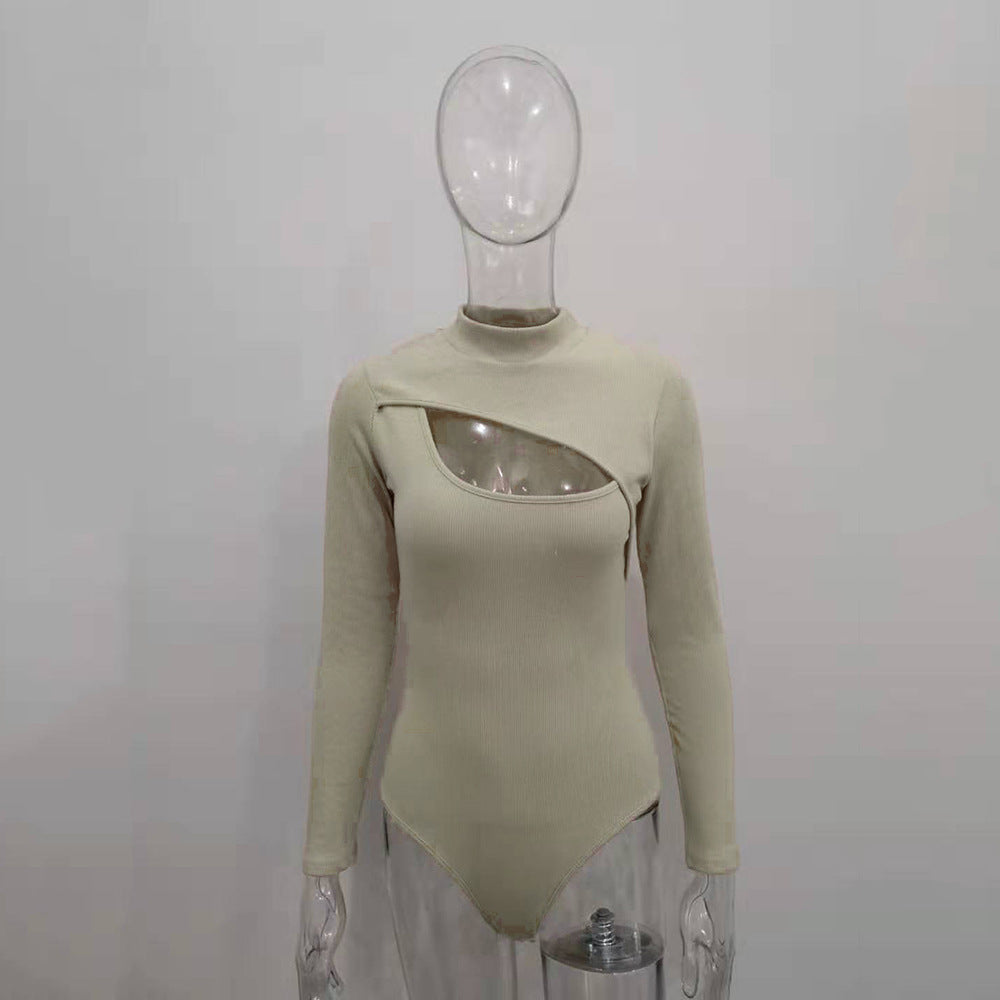 Wholesale Sexy Long-sleeved Ribbed Jumpsuit for Women