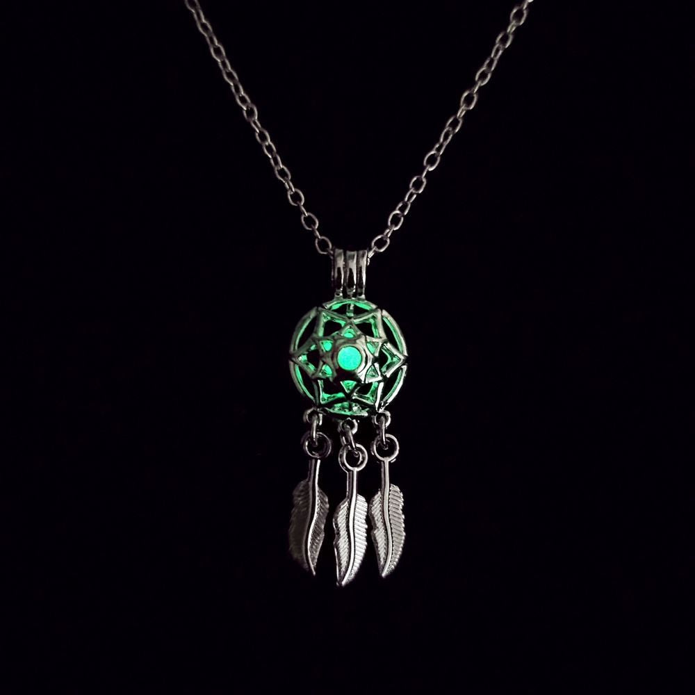 Wholesale Can open the dream catcher night light Halloween  necklace