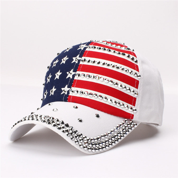 Wholesale New Baseball Cap Flag Denim Diamond-encrusted Election Event Cap Sunshade Sunscreen Cap Tide Cap