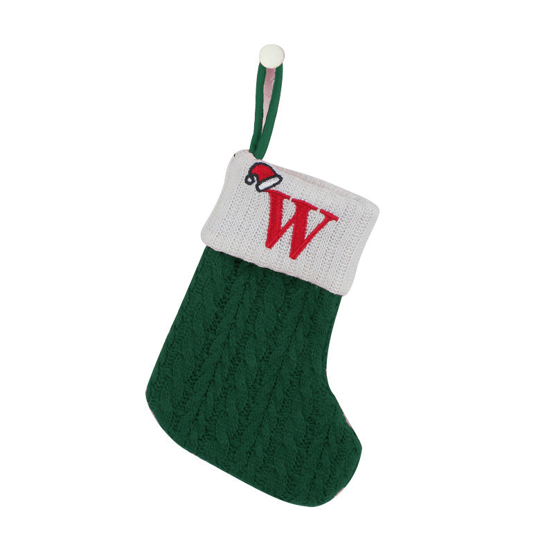 Wholesale Woolen Socks Embroidered Letters Children's Candy Gift Bag Ornaments