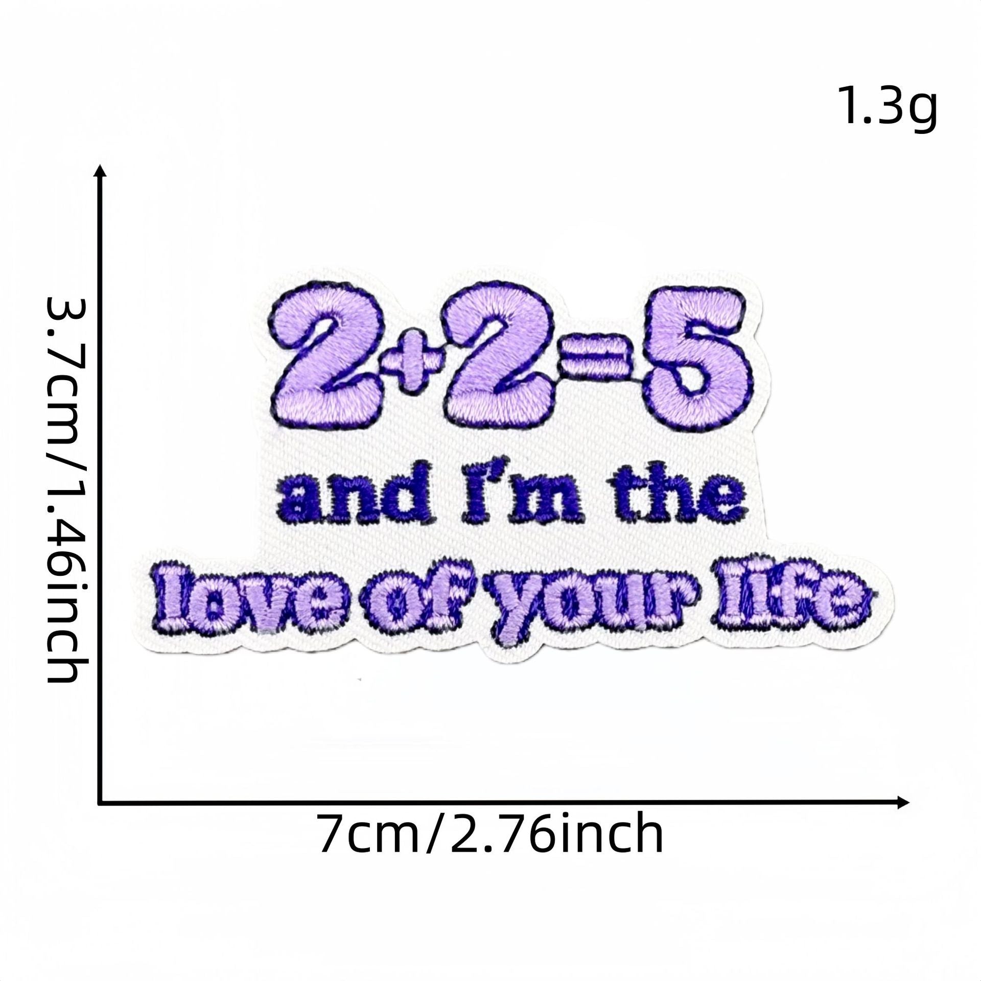 Wholesale Purple Graffiti Inspirational Embroidered Patch Iron On Applique For Clothing Bags DIY Craft