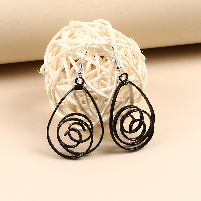 Wholesale Circle Versatile Women's Personality Exaggerated Long Drop Earrings