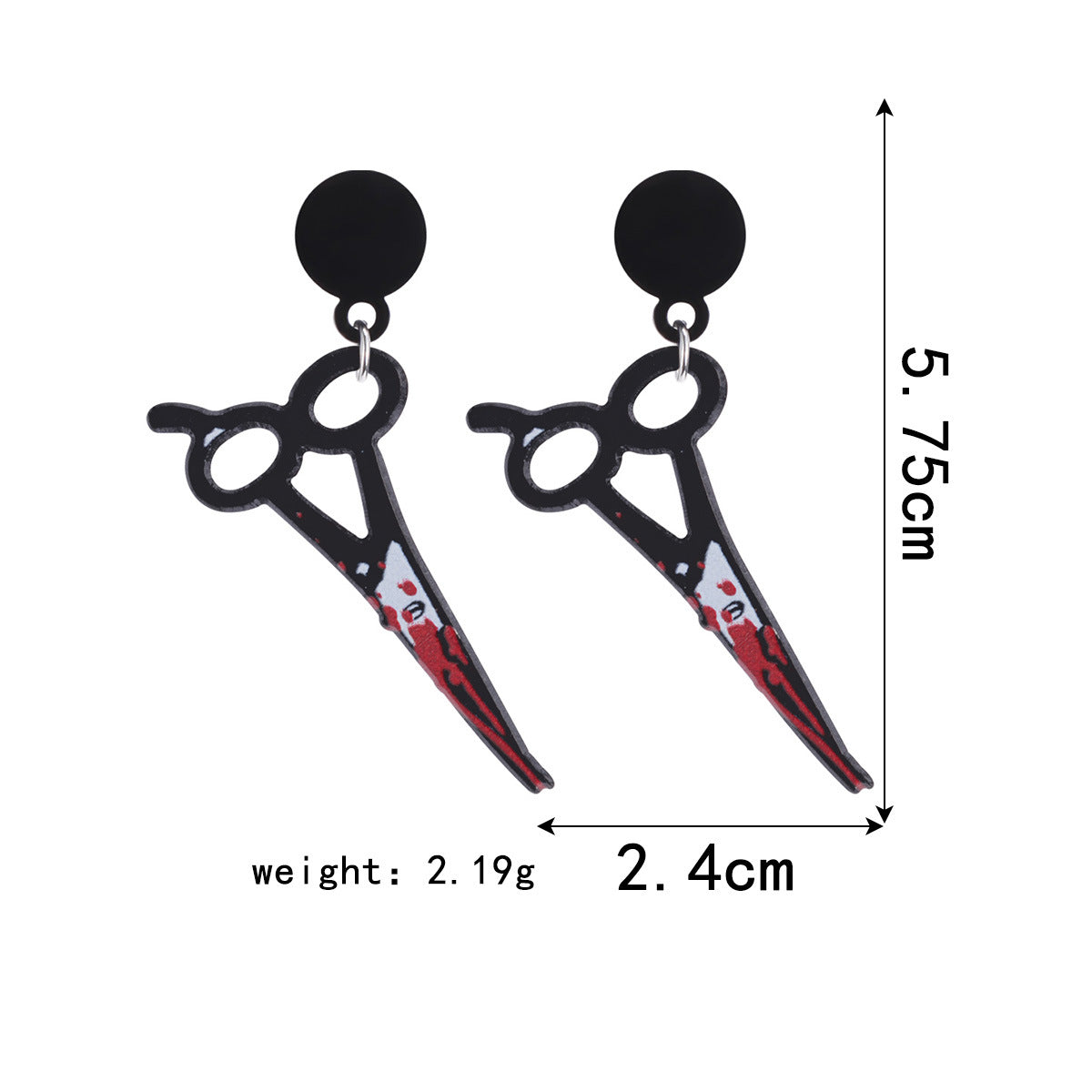 Wholesale  Kitchen Knife Earrings Acrylic Blood Red Horror Masquerade Jewelry Accessory For Women Boutique Resale Gift