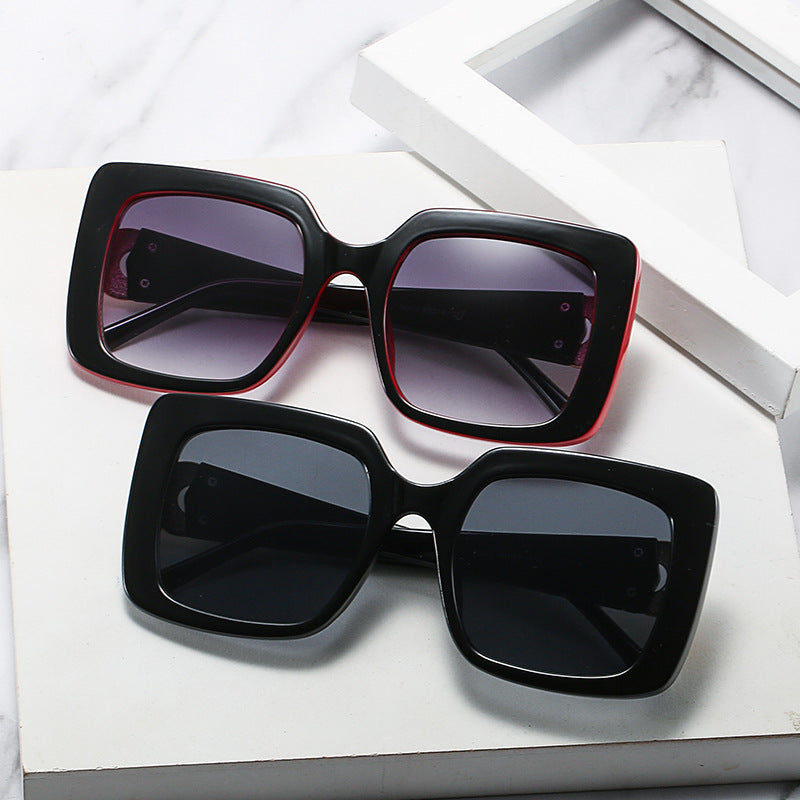 Wholesale Square Frame Trendy Natural Large Frame Sunglasses