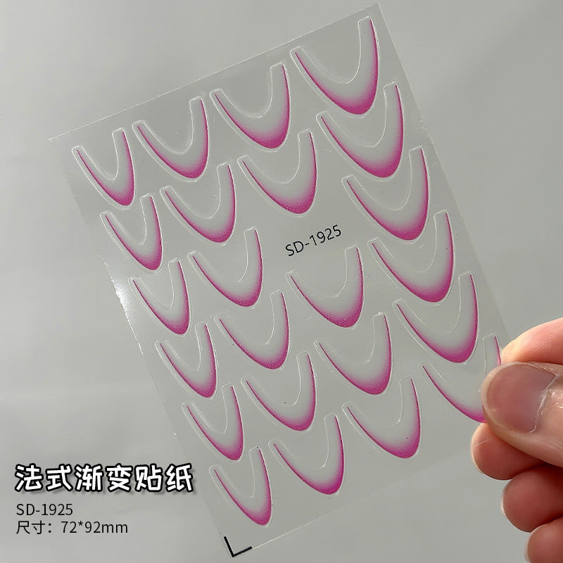 Wholesale Internet Celebrated Nail Art Gradient French Stickers