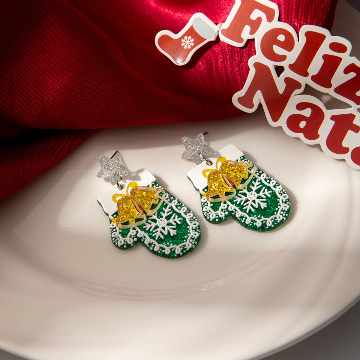 Wholesale Acrylic earrings for Christmas  including reindeer Christmas tree snowflakes