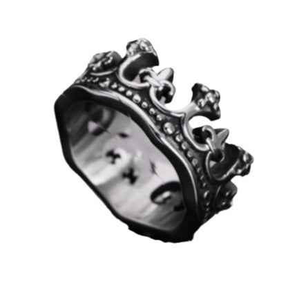 Wholesale Crown Vintage Titanium Steel Ring