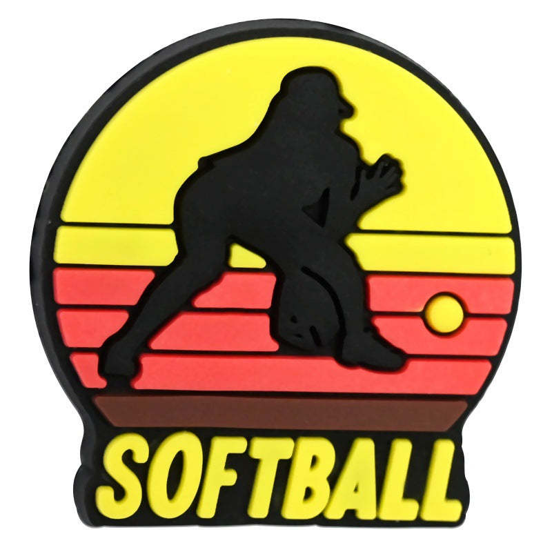 Wholesale Random 100pcs/pack PVC soft rubber perforated beaded accessories for ball sports series   Focal Beads