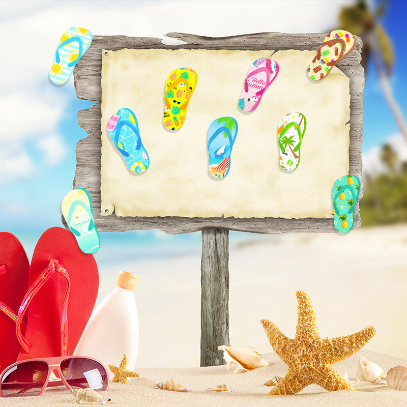 Wholesale Summer Party Surfboard Hawaii Beach Creative Slippers Paper Card Party Scene Decoration