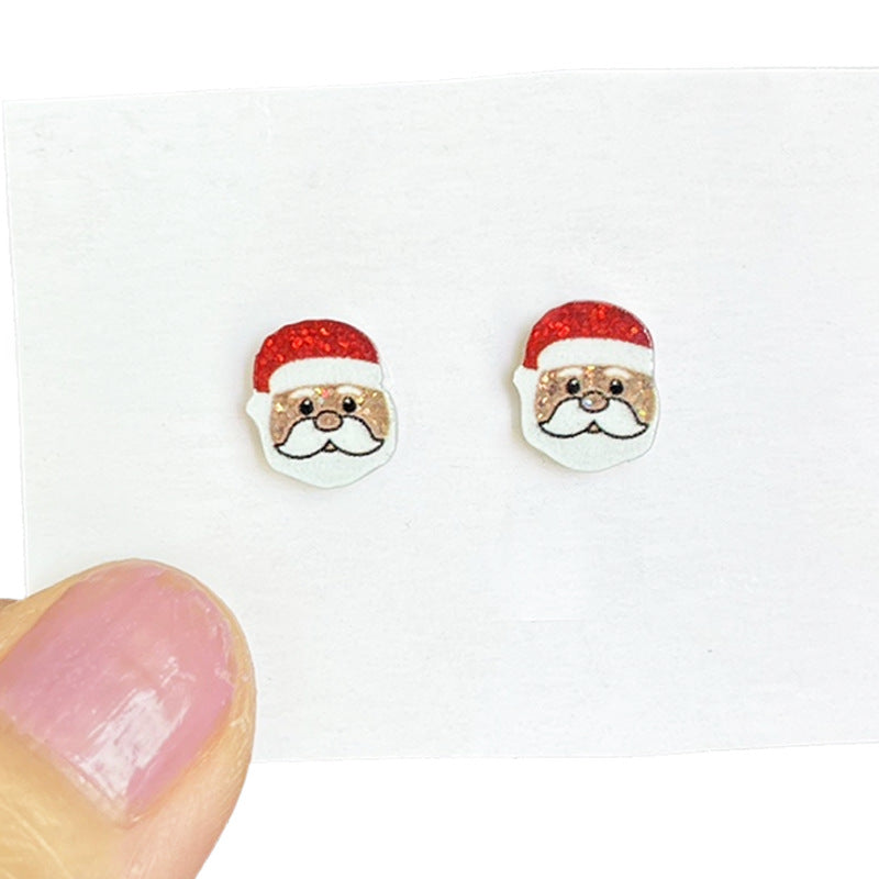 Wholesale  2pairs/pack  Christmas tree bow gingerbread shiny earrings