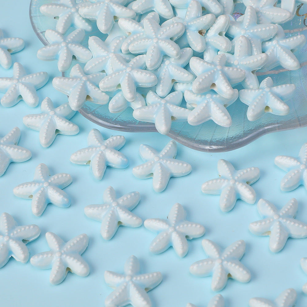 Wholesale 10pcs Starfish Perforated Handmade Ceramic Beads