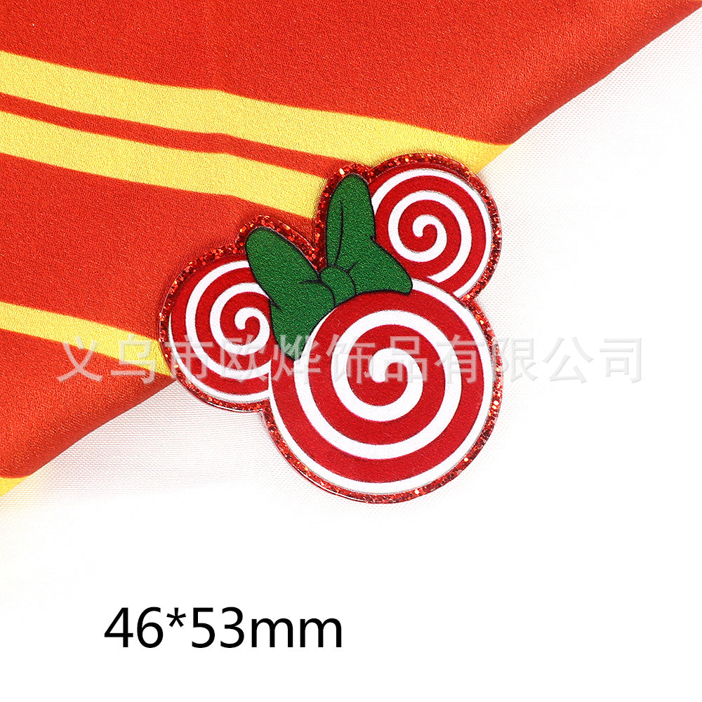 Wholesale 10pcs/pack Powder Cartoon Christmas Snowman Jewelry Acrylic Pin OLY Exclusive