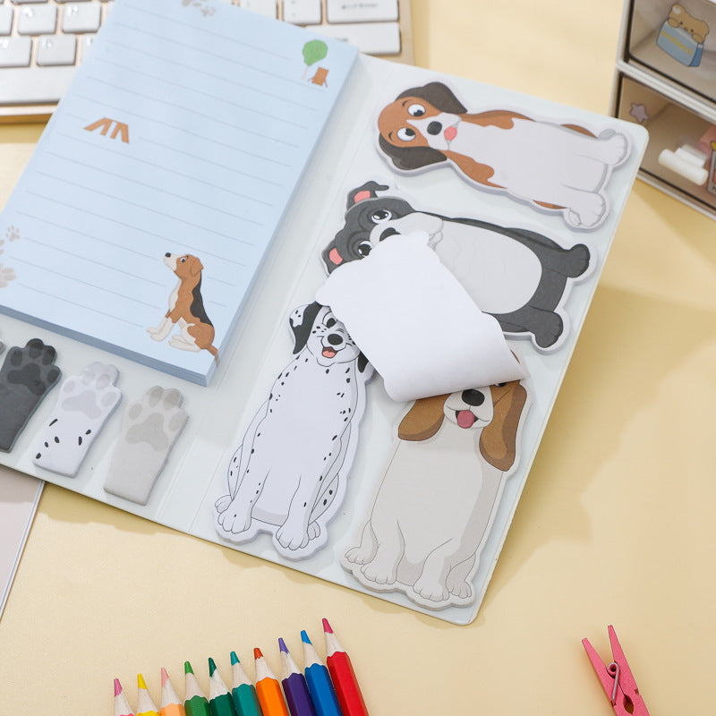 Wholesale Paper Cartoon Dog Combination Set, Minimalist Office Message, Hand Account, and Note Taking Sticky Notes