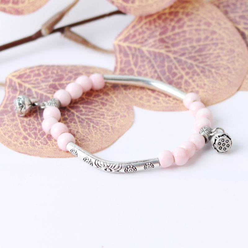 Pulsera de tubería de curva de bricolaje con cuentas de cerámica al por mayor