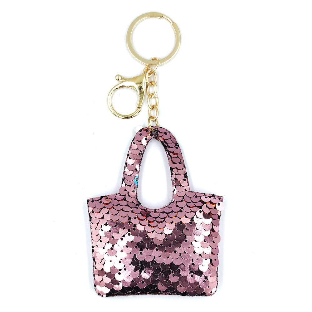 Wholesale Reflective Double-sided Sequin Bag Sequin Car Keychains