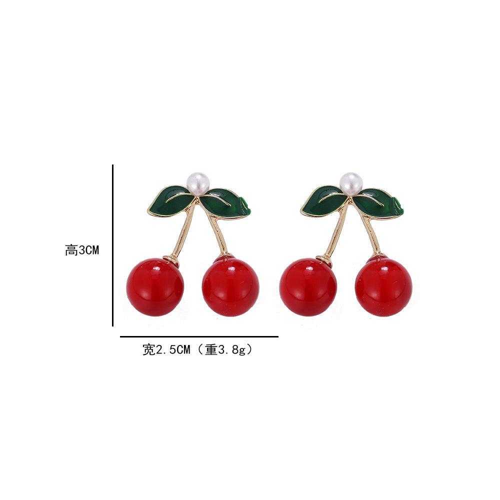 Wholesale Cherry cute red earrings