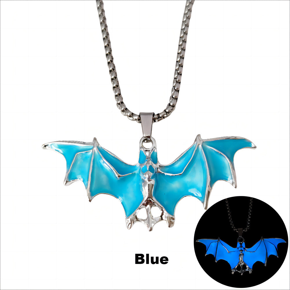 Wholesale Halloween Dark Glowing Vampire Bat Necklace