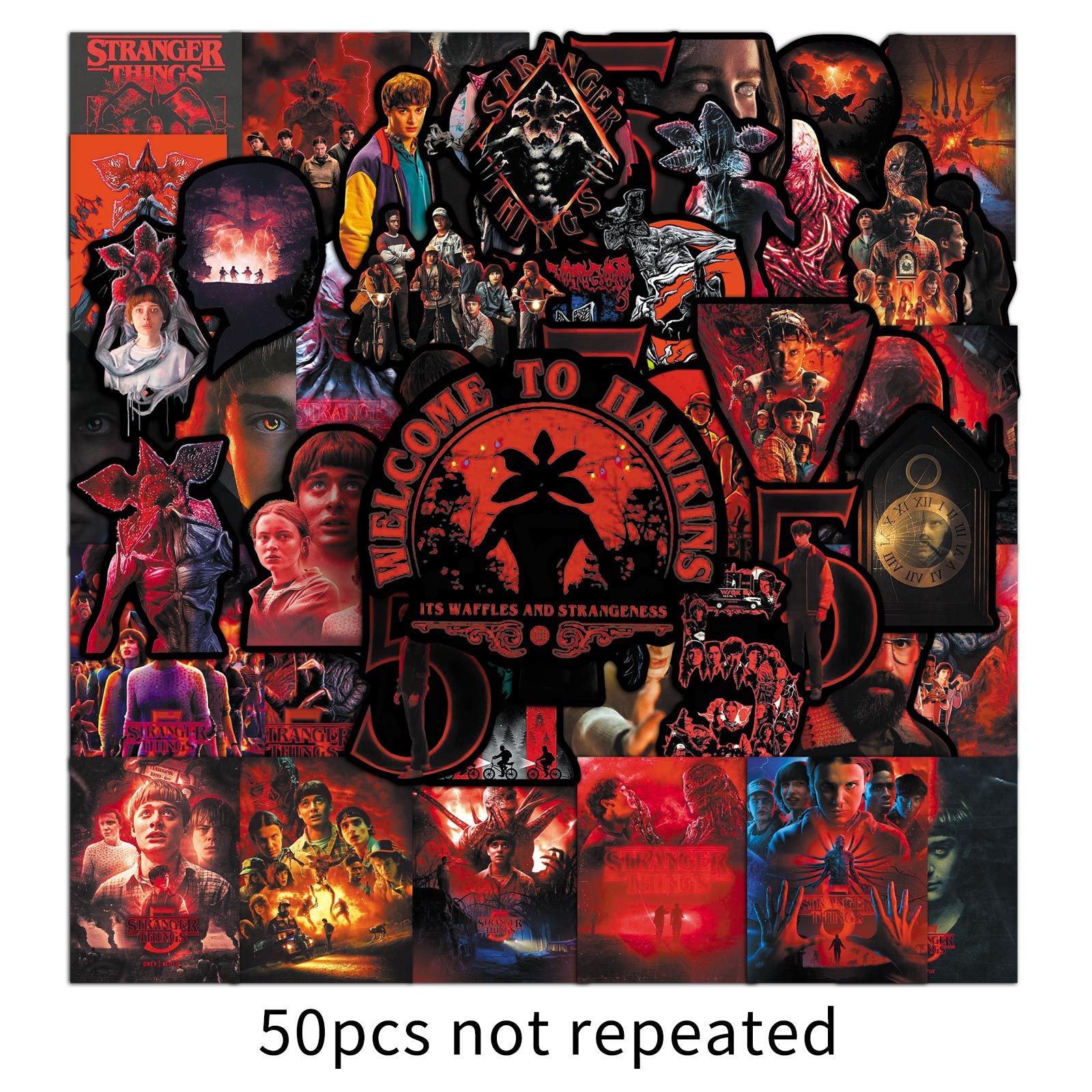 Wholesale 50pcs black and red horror character cartoons Waterproof Vinyl Stickers OLY Exclusive