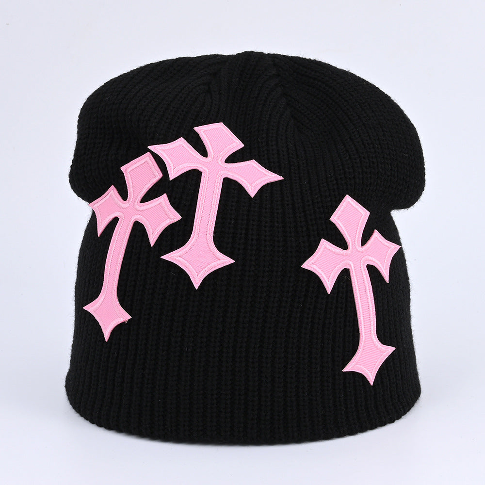 Wholesale Dark Cross Woolen Loose Knitted Cold Acrylic Hat