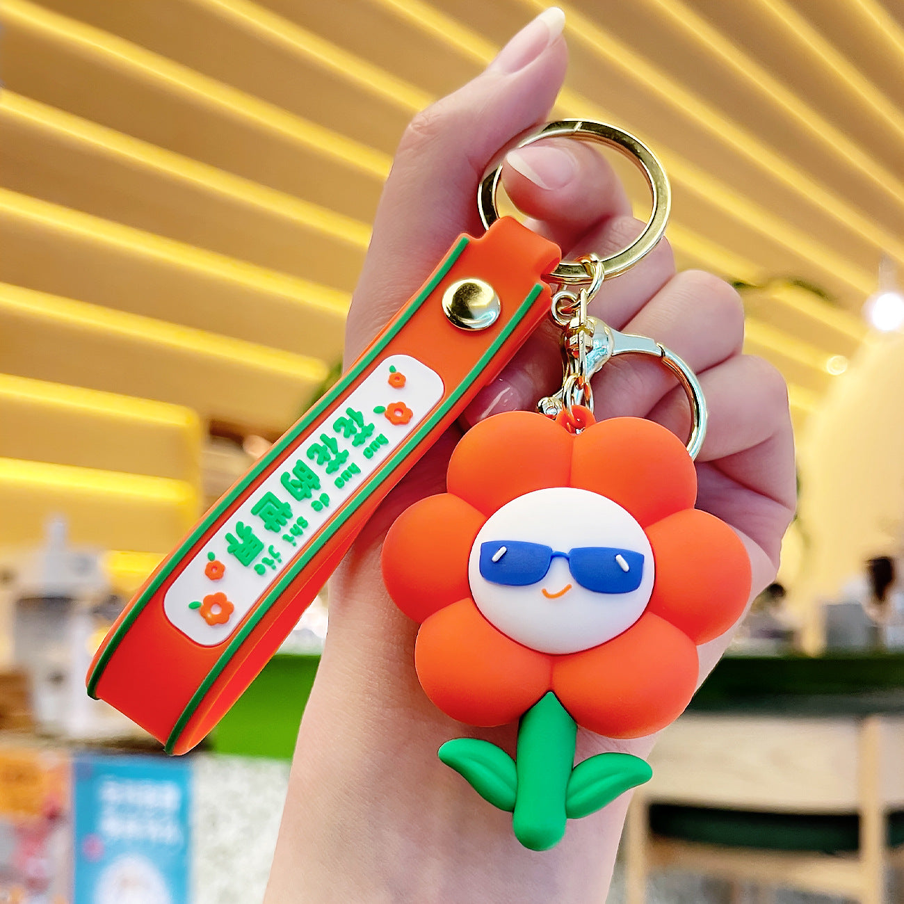Wholesale New PVC Flower World Keychain