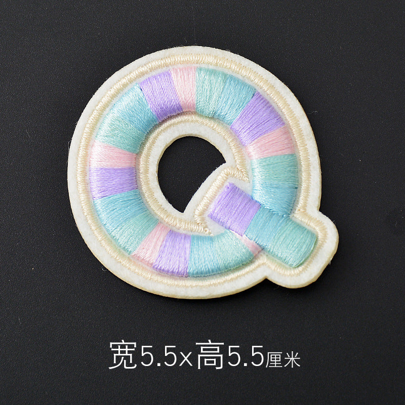 Wholesale Polyester 3D Embroidered Letter Patches Rainbow Self Adhesive DIY Fabric Appliques For Clothing Bags Shoes Hats Boutique Resale