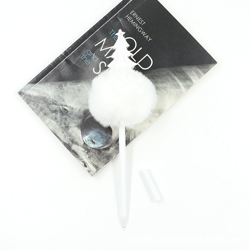 Wholesale Christmas Tree Shape Hair Ball Pen