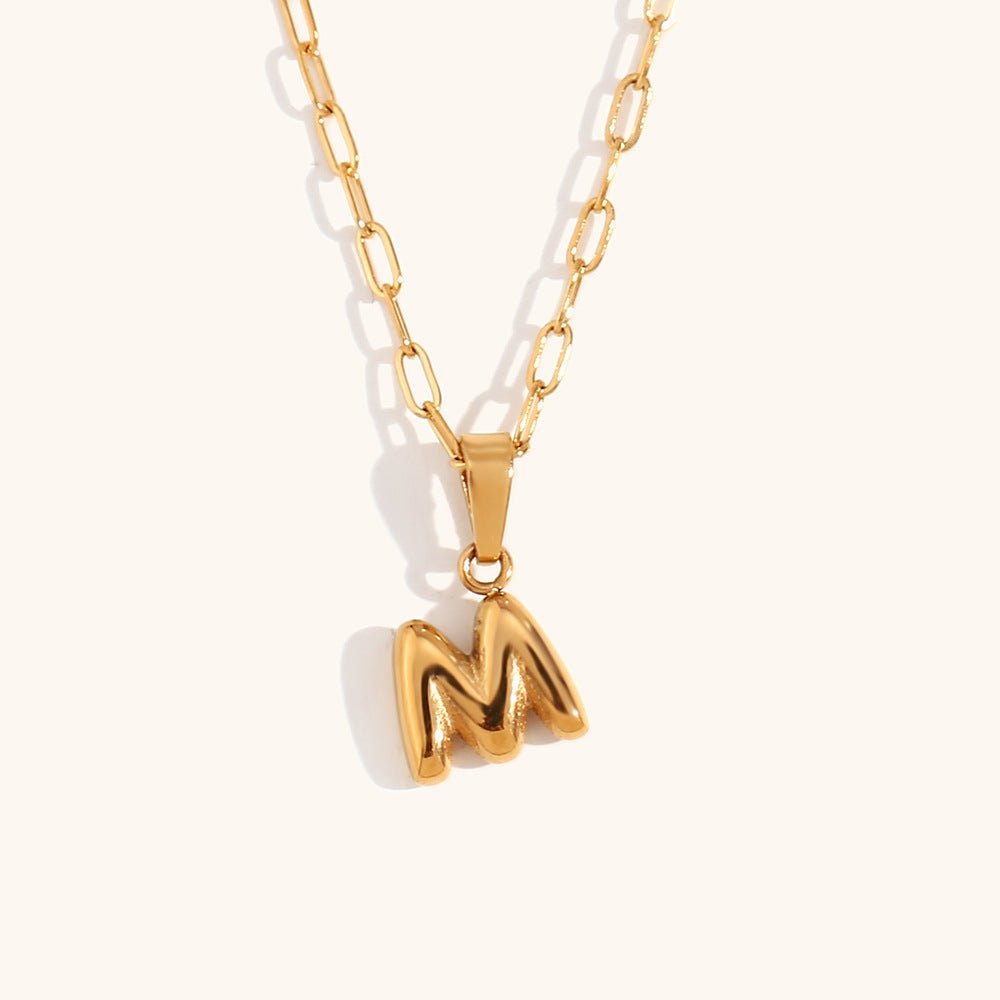 Wholesale Mini Bubble Letter 18K Necklaces