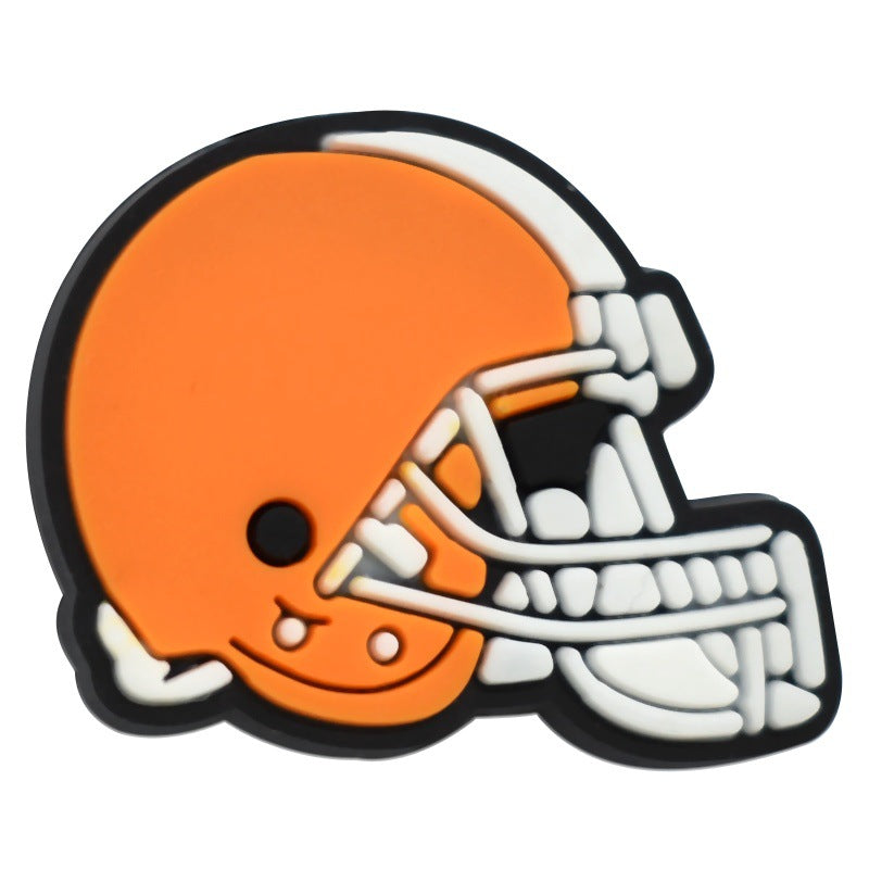 Wholesale Random 100pcs/pack PVC soft rubber perforated beaded accessories for ball sports series   Focal Beads