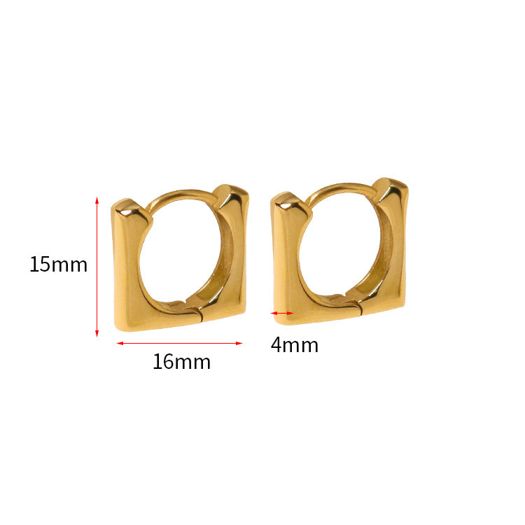 Wholesale Stainless Steel 18K Gold Simple Geometric Earrings Women's Small Mini Earrings