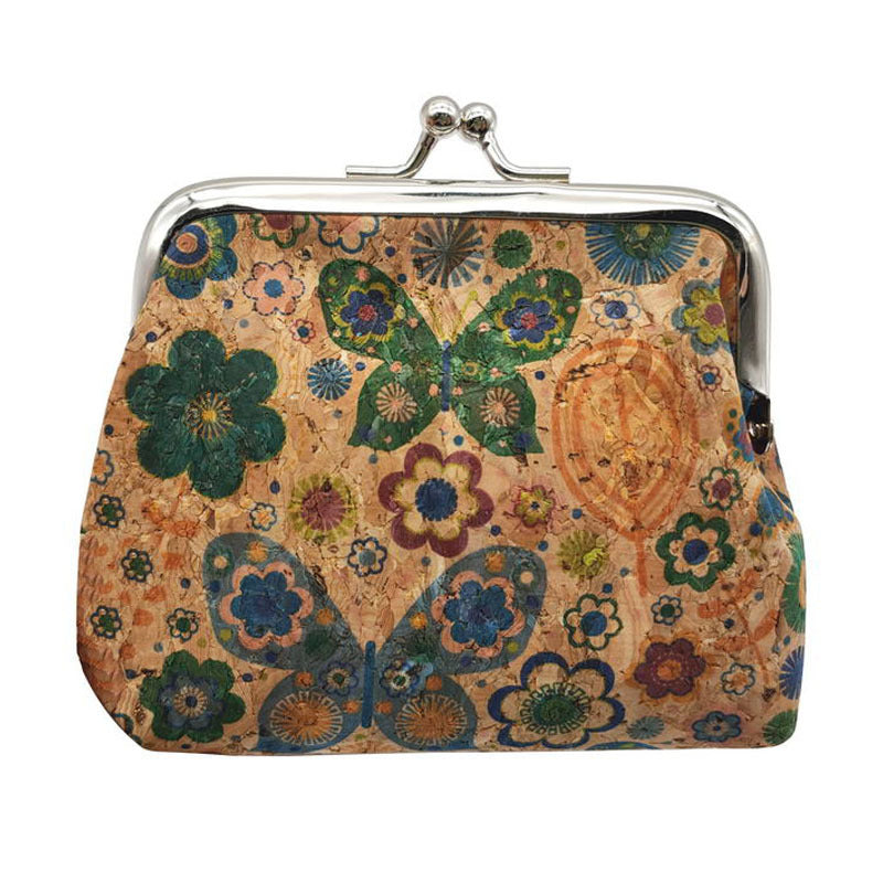 Wholesale Ethnic Pattern Cork Mini Wallet with Buckle