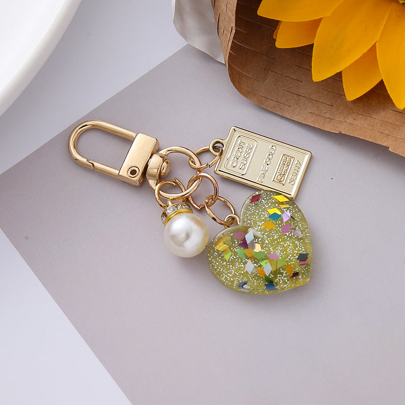 Wholesale Pearl Love Broken Color Keychain