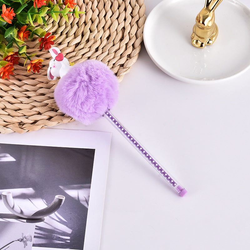 Wholesale Plush Rabbit Plastic Gel Pen