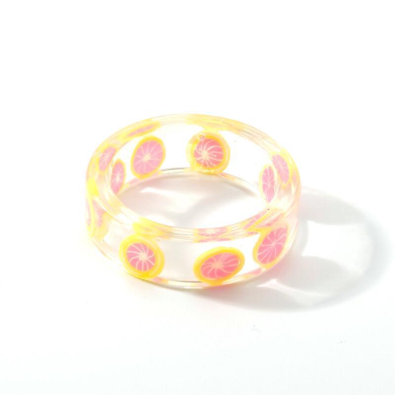 Wholesale Creative Resin Colored Acrylic Transparent Ring