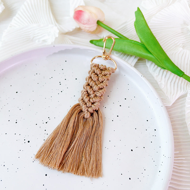 Wholesale Handmade Cotton Rope Woven Tassel Keychains