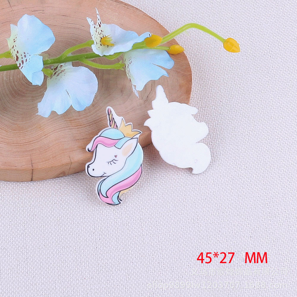 Wholesale 50pcs Cartoon unicorn acrylic pin accessories pendant