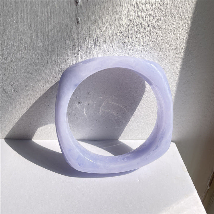 Wholesale Fashion Marble Patterned Acrylic Shaped Resin Square Circular Bracelet