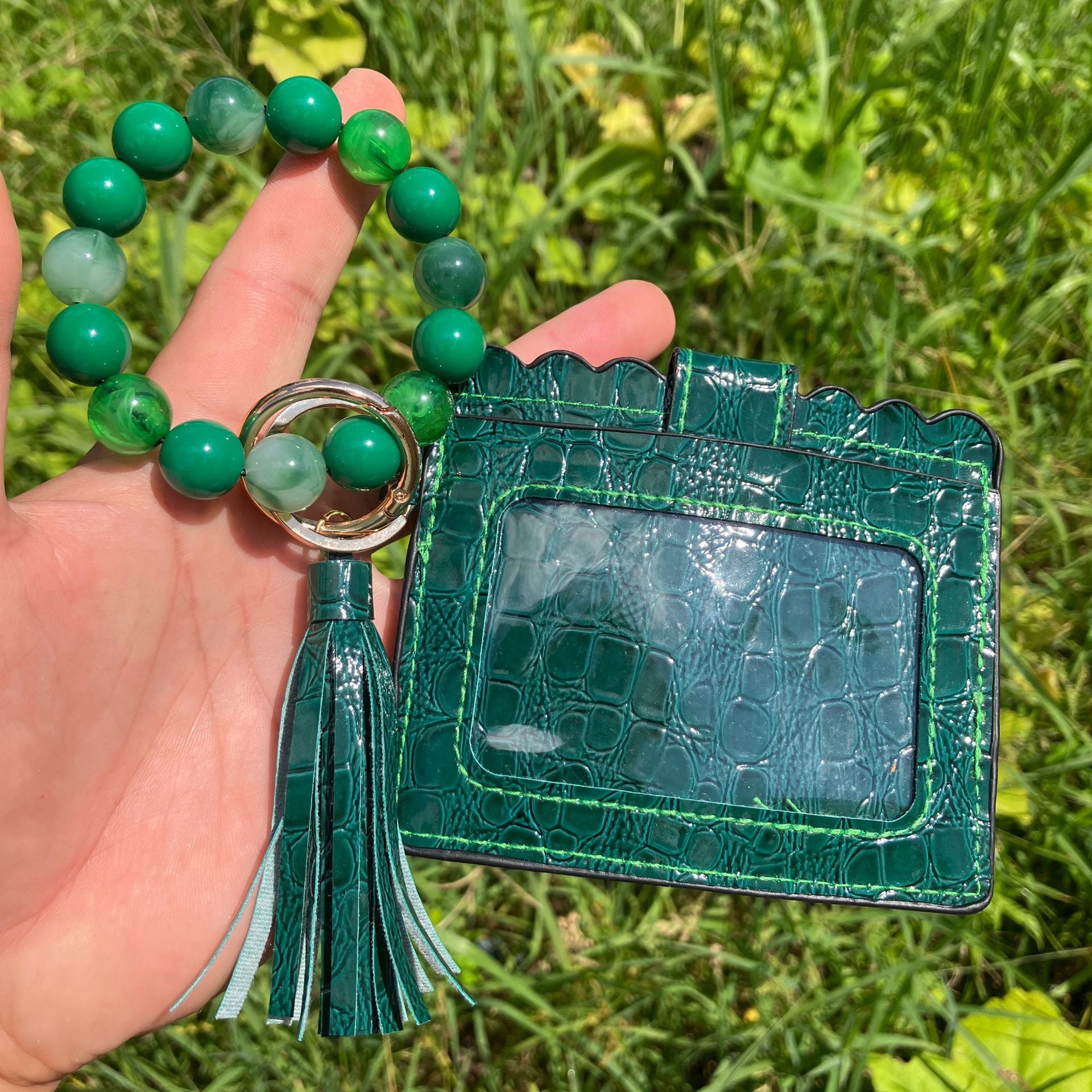 Wholesale Printed PU Leather Coin Purse Wrist Keychain