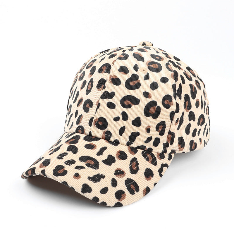 Wholesale Autumn and Winter New Corduroy Leopard Print Baseball Cap