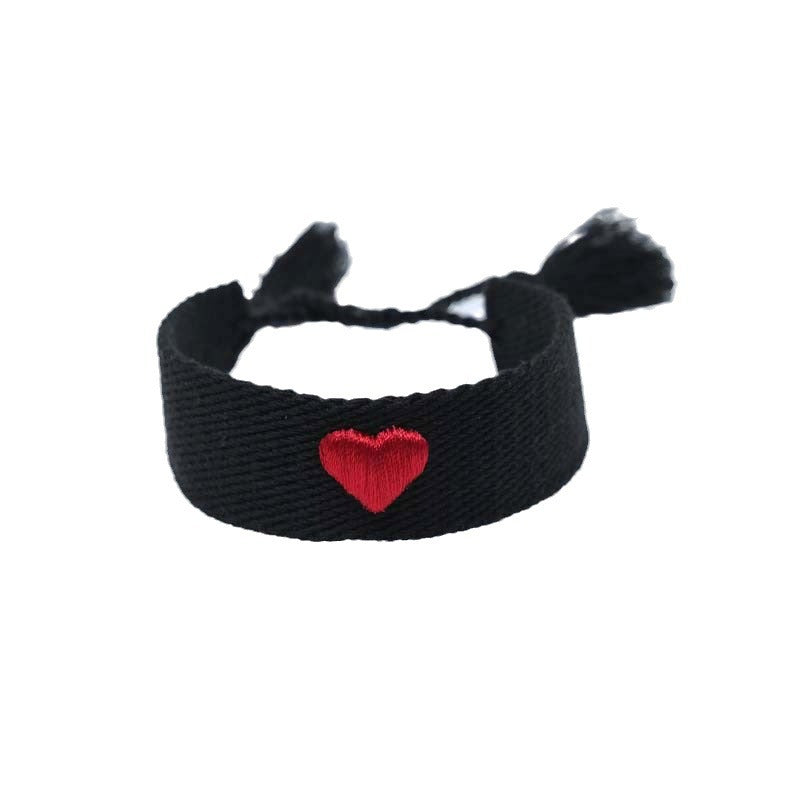 Wholesale Cord Logo Letter Love Woven Tassel Bracelet