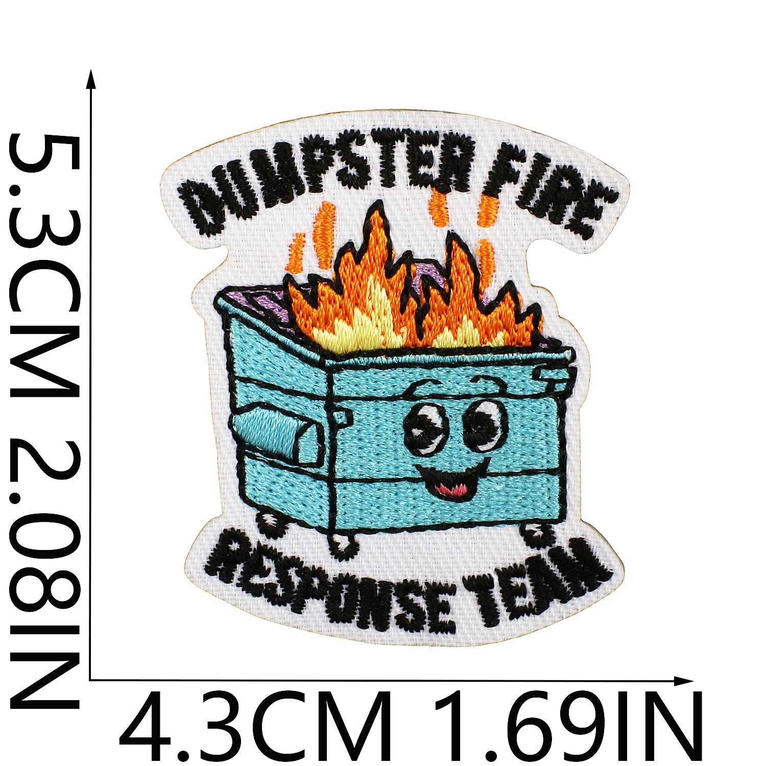 Wholesale Embroidered Polyester Patch Cartoon Box Flame English Letters Clothing Decorative Accent
