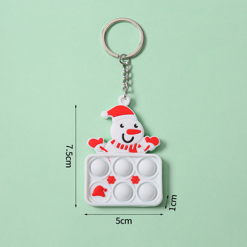 Wholesale New Bubble Music Christmas Unzip Silicone Keychain