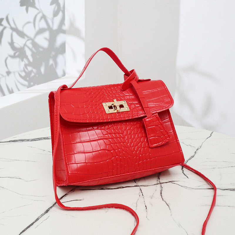Wholesale PU Crocodile Patterned Small Square Bag Single Shoulder Crossbody Bag