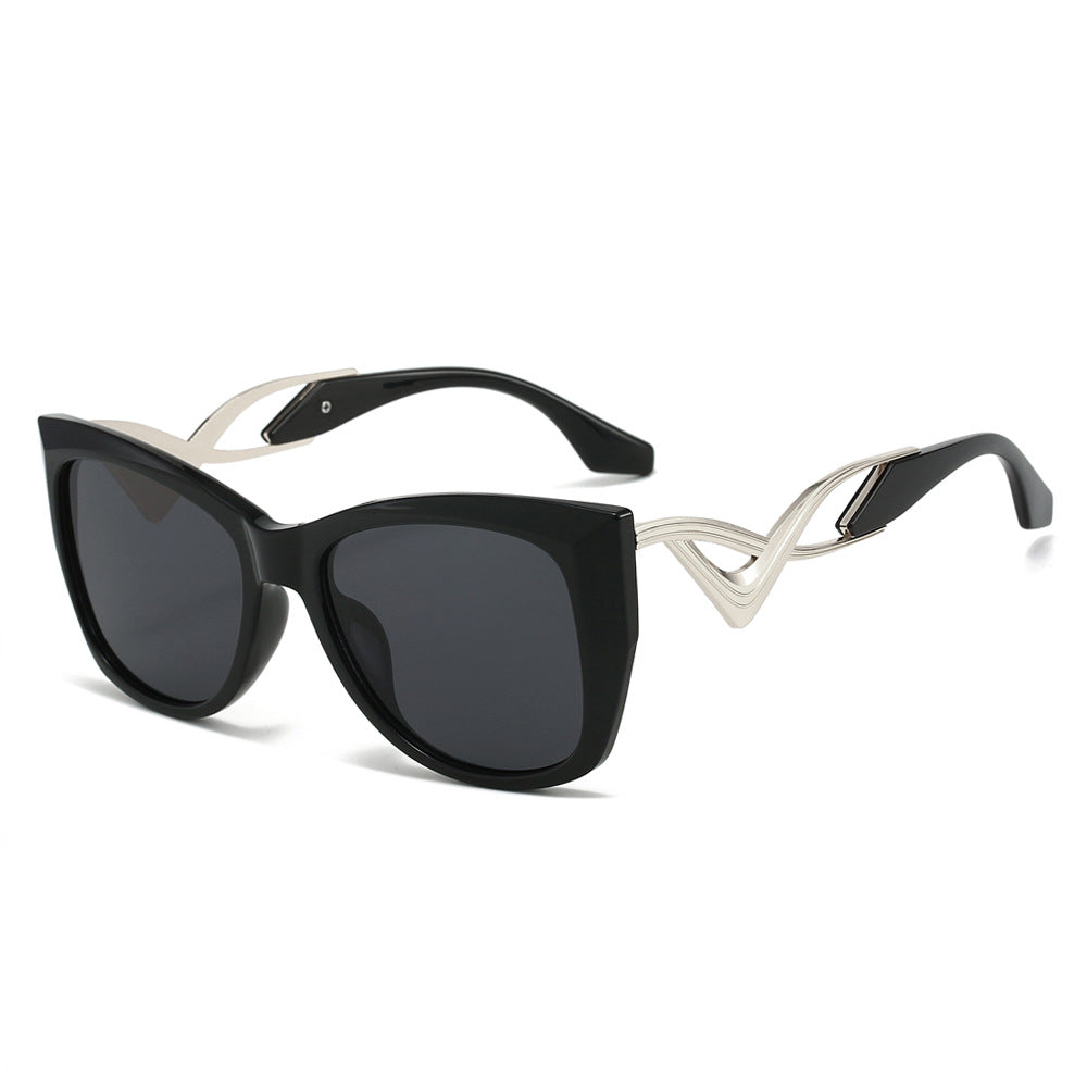 Wholesale flowing cat eye personality curve fashion sunglasses