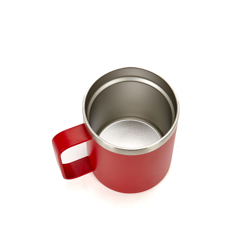 Wholesale Tumbler 12oz Stainless Steel Handle Insulated Solid Color Mug