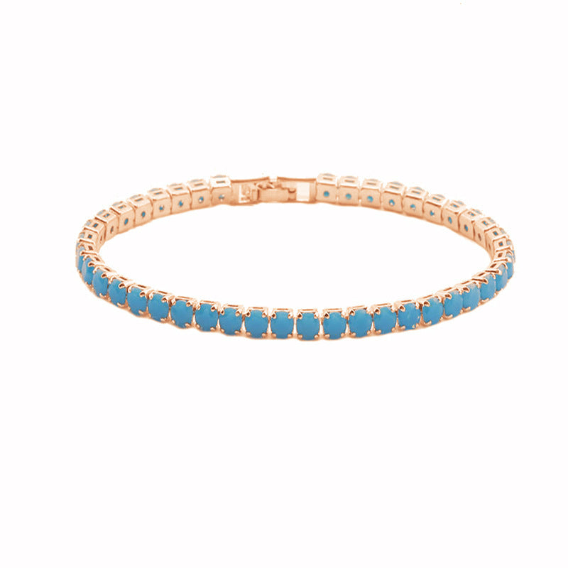Wholesale Crystal Rose Gold Colored Zirconia Bracelet