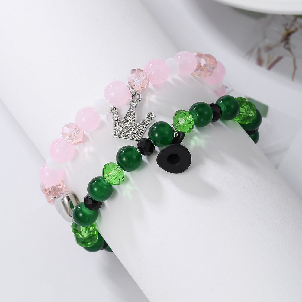 Wholesale Wicked Beaded Heart Magnet Bracelet Set
