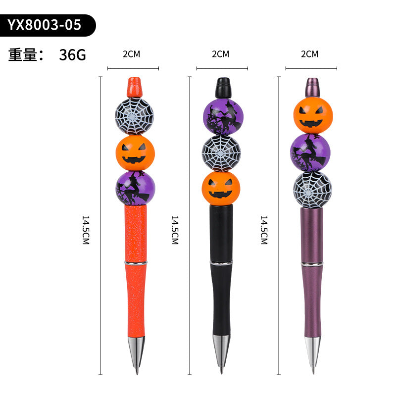 Wholesale Beaded Pens Fun DIY Halloween Creative Pumpkin Spider Ballpoint Pen