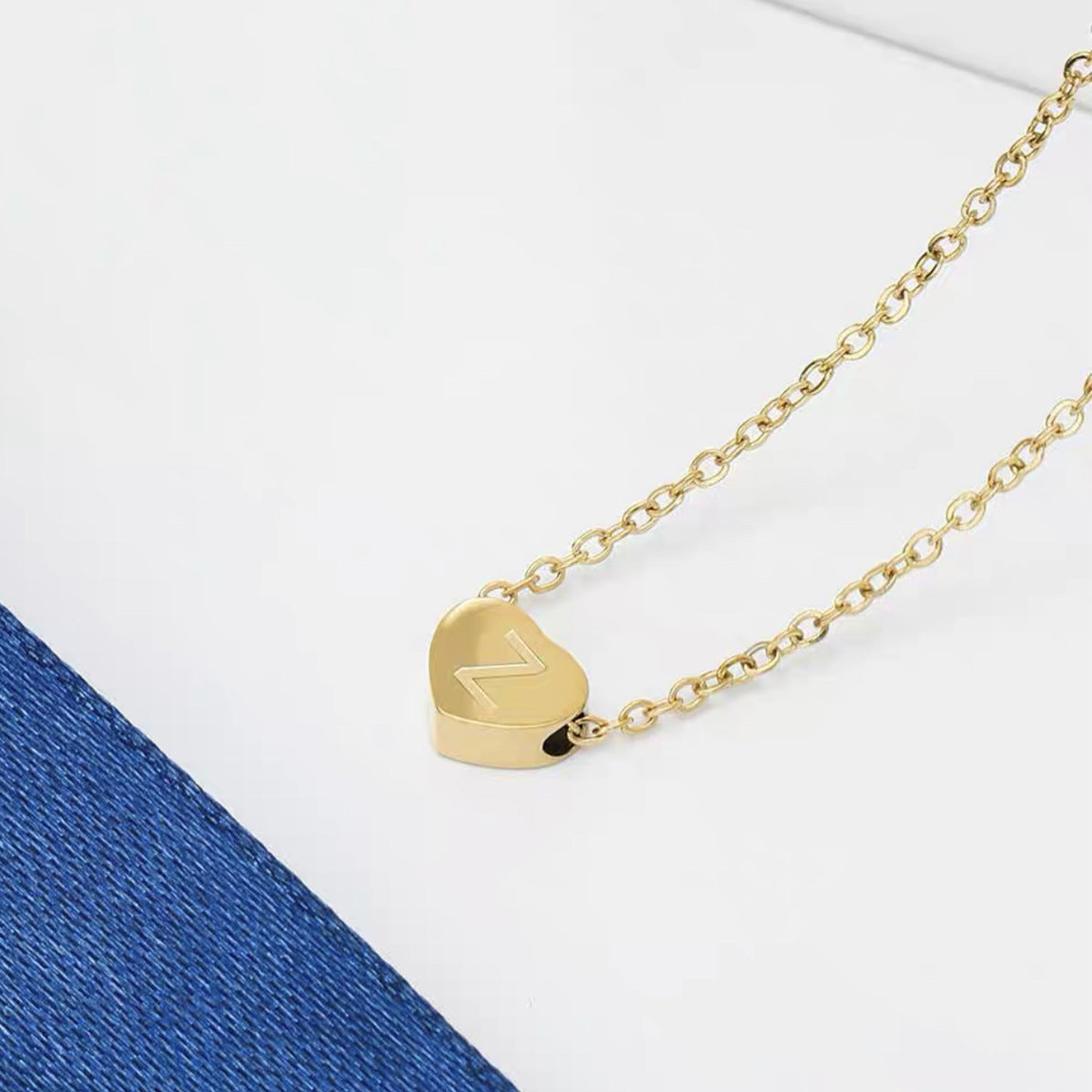 Wholesale Titanium Steel 26 English Letters Necklace