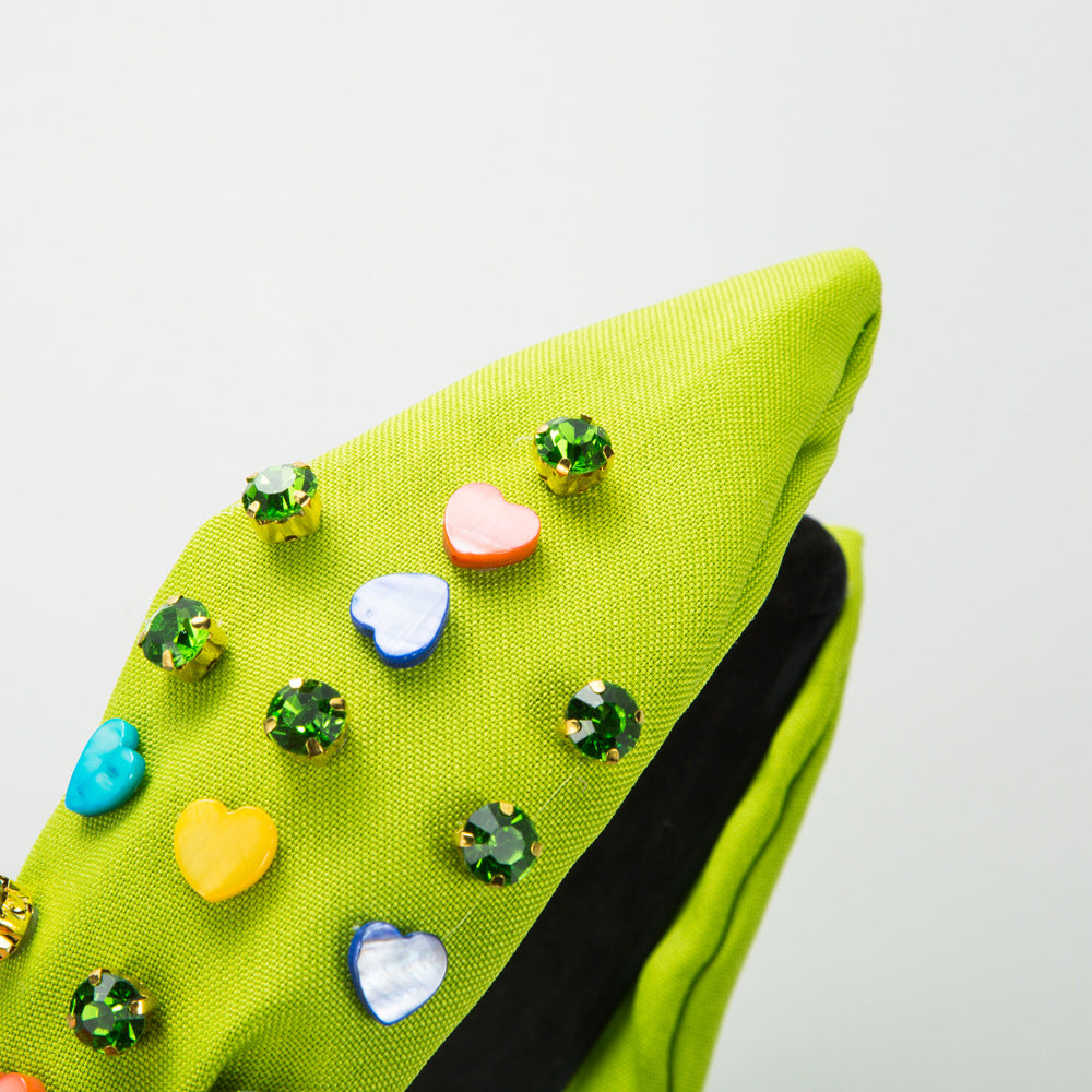 Wholesale Valentine's Day Candy Color Heart Shape Diamond Headband